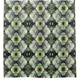 White Rose Floral Abstract Pattern