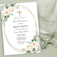 White Rose Floral First Holy Communion