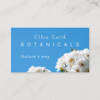 White rose floral US business card