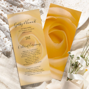 White Rose Floral Wedding Program
