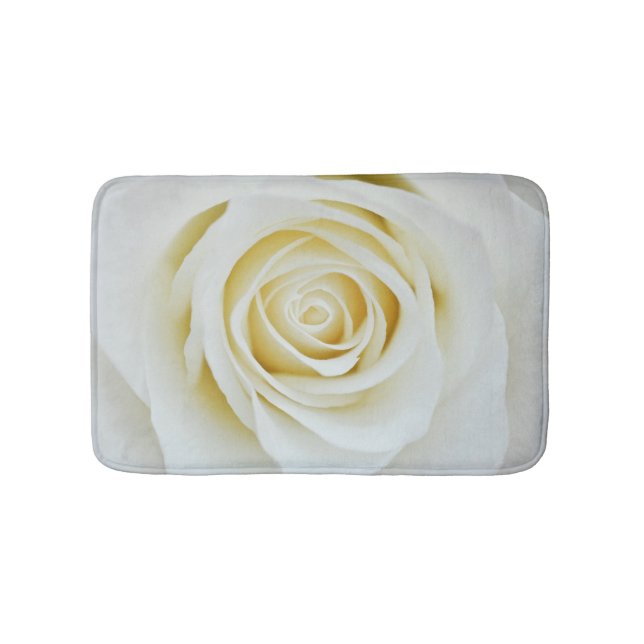 White rose flower Bath mat (Front)