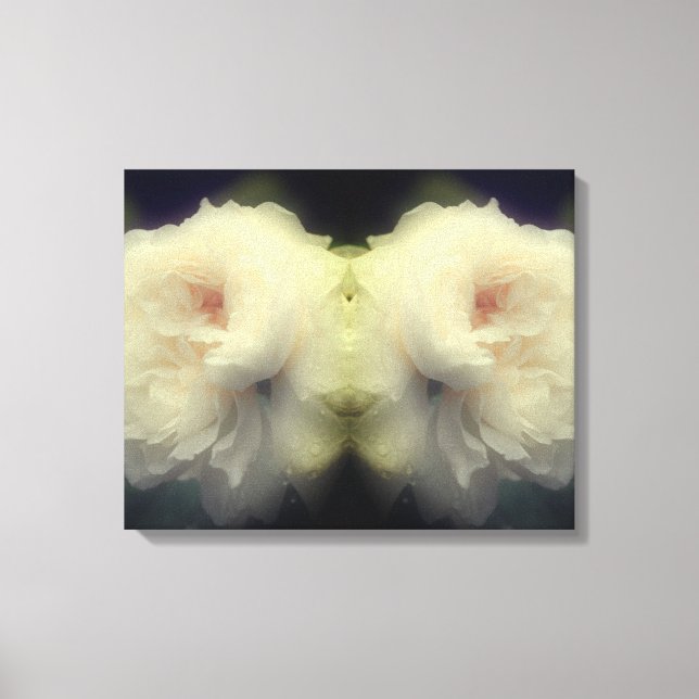 White Rose Flower In Bloom Abstract Canvas Print (Front)