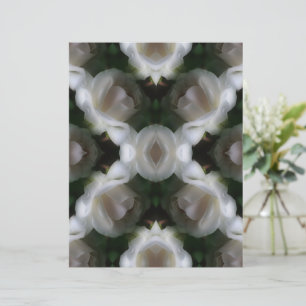 White Rose Flowers Abstract Scrapbook Paper