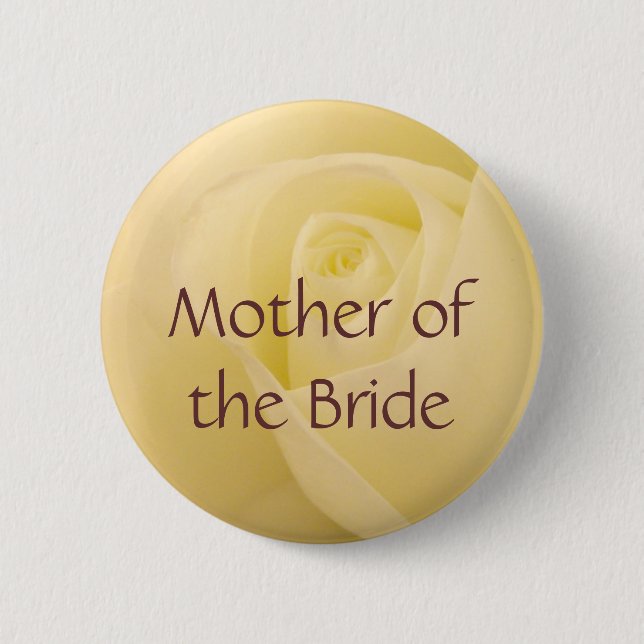 White rose for Mother of the Bride 2 Inch Round Button (Front)