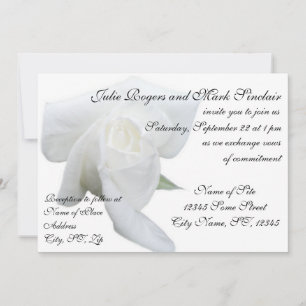 White Rose Formal Wedding Personalized Invitation