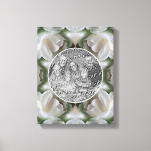White Rose Frame Create Your Own Photo Canvas Print