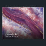 White Rose gold blue Marble watercolor Glitter  Calendar<br><div class="desc">Chic Custom Personalized Name rose gold,  purple and pink blue marble glitter texture for holiday gifts celebration</div>