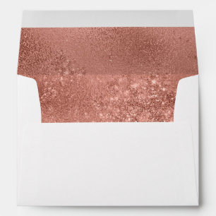 White Rose Gold Glitter Envelope