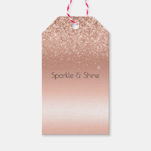 White Rose Gold Glitter Glitzy Sparkle        Gift Tags