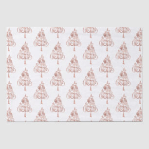 White Rose Gold Merry Christmas Tree Tissue Paper
