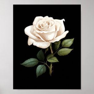 White Rose Graphic  Poster