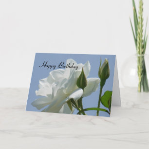 White Rose — Happy Birthday Card