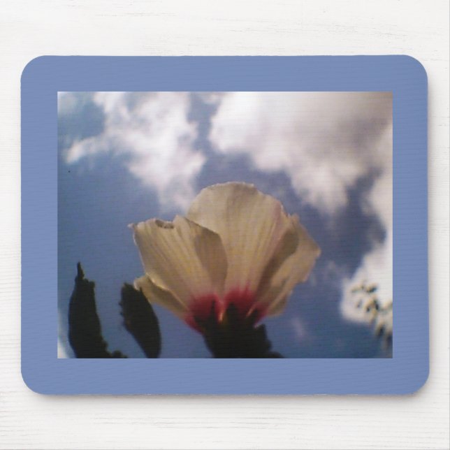 White Rose in Blue Sky Mouse Pad (Front)