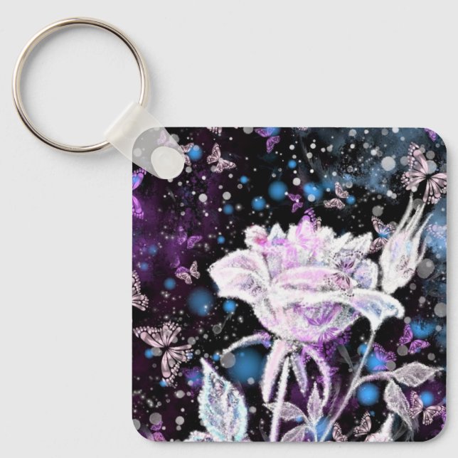 White Rose Keychain (Front)