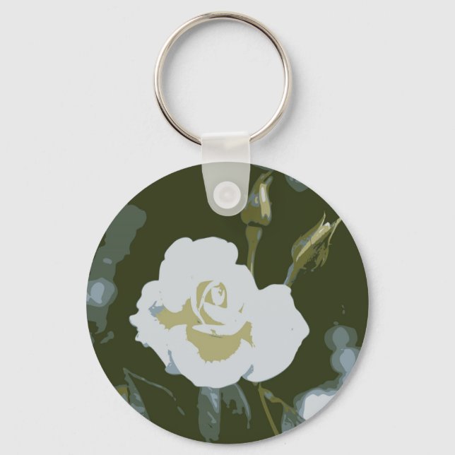 White Rose Keychain (Front)