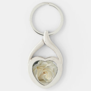 White Rose Keychain