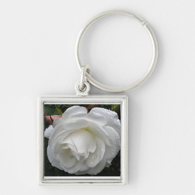 White Rose Keychain (Front)