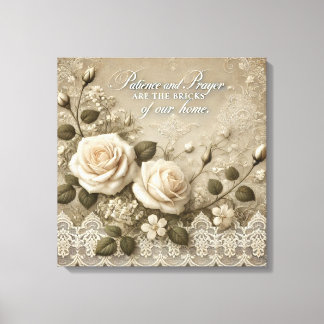 White Rose Lace AI art Canvas Print