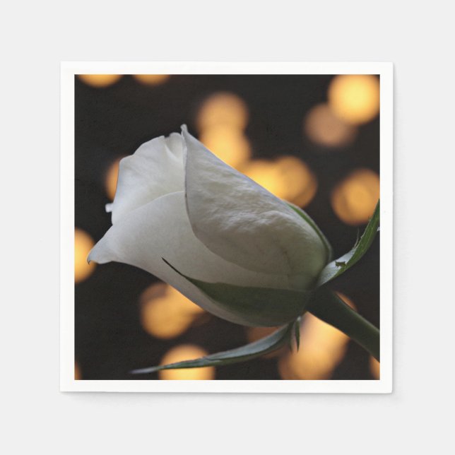 White Rose & Lights Napkins (Front)