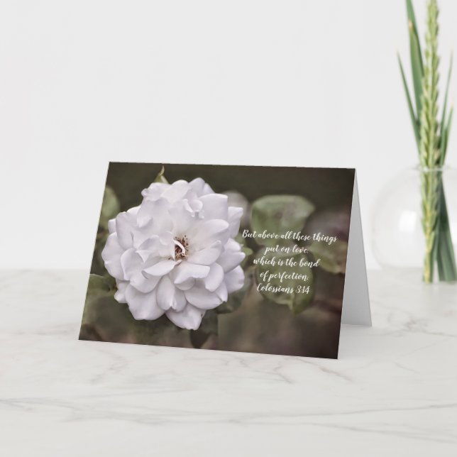 White Rose Love Scripture Card (Front)