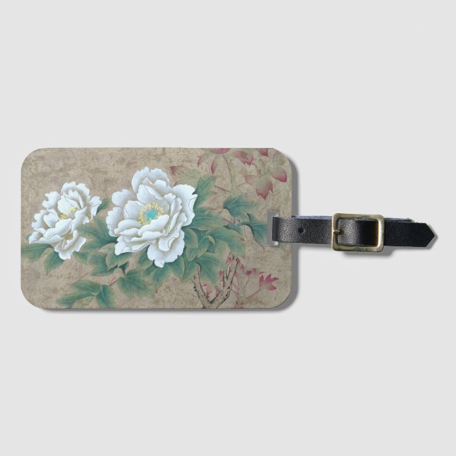 White Rose Luggage Tag (Front Horizontal)
