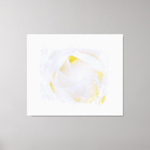 *~* White Rose Macro Floral Abstract Grunge AR8 Canvas Print