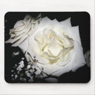 White Rose Mouse Pad