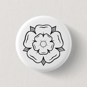 White Rose of York 1 Inch Round Button