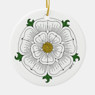 White Rose of York Ceramic Ornament