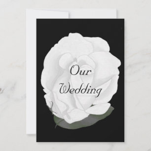 White Rose on  Black, Wedding Invitations