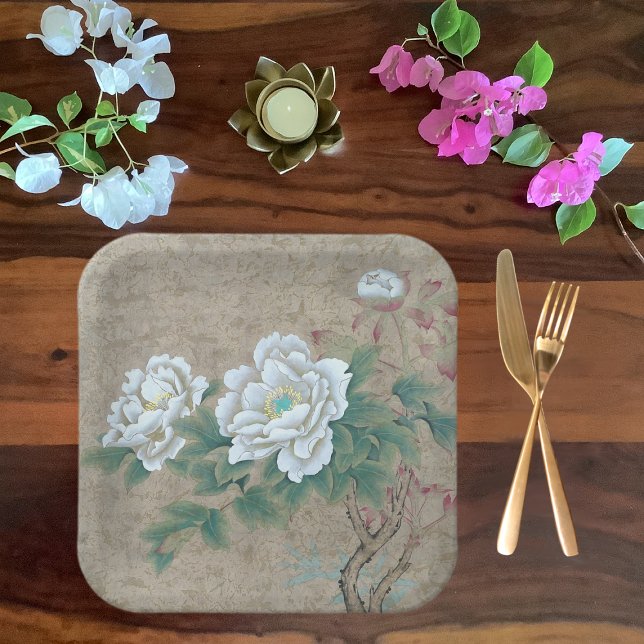 White Rose Paper Plate (Creator Uploaded)