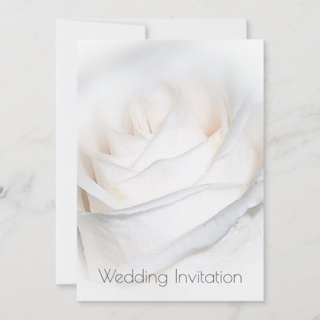 White Rose Personalised Wedding Invitation (Front)