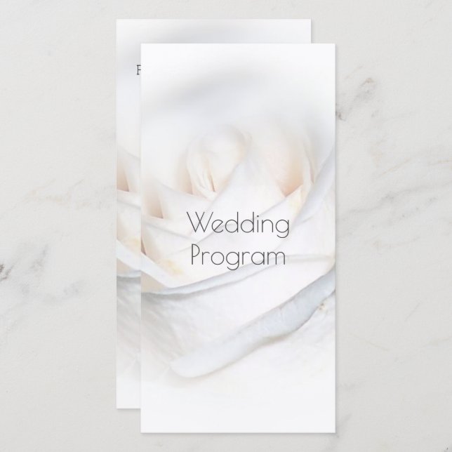 White Rose Personalised Wedding Program (Front/Back)