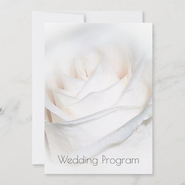 White Rose Personalised Wedding Program (Front)