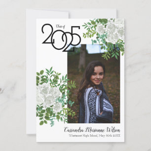 White Rose Photo Graduation Announcement