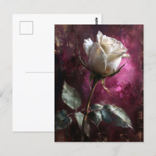 White Rose Purple Backdrop Postcard