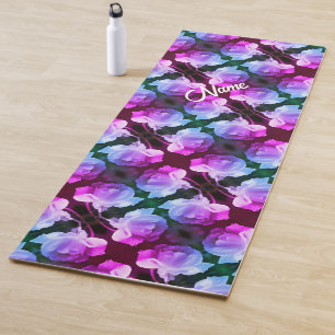 White Rose Raindrops Abstract Art Personalized Yoga Mat