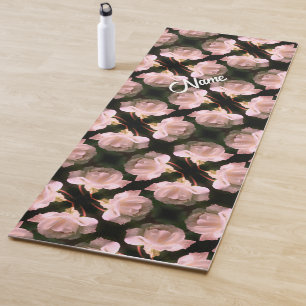 White Rose Raindrops Abstract Personalized Yoga Mat