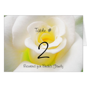 White Rose Reception Table Number