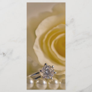 White Rose, Ring and Pearls Wedding Program