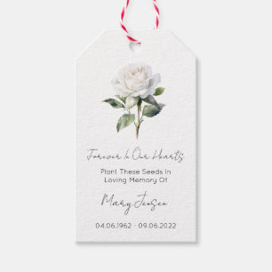 White rose Seed Packet Funeral Gift Tags