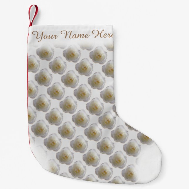 White Rose Stocking Rose Christmas Stocking Custom (Front)