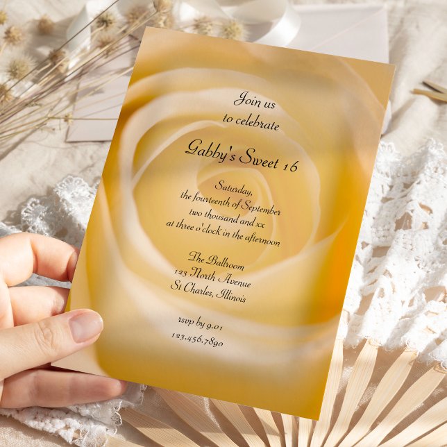 White Rose Sweet 16 Birthday Party Invitation (Creator Uploaded)