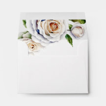 White Rose Thank You Card Envelopes