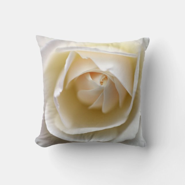 White Rose Throw Pillow (Front)