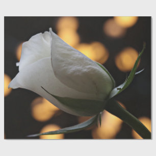 White Rose Valentine's Day Wrapping Paper