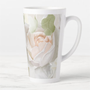 WHITE ROSE WATERCOLOR LATTE MUG