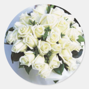 White Rose Wedding Envelope Seal Stickers