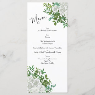 White Rose Wedding Floral Classic Menu