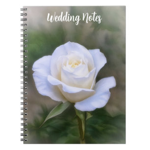 White Rose Wedding Notes or Personalized Journal